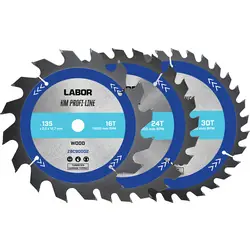Labor HM cirkelzaagblad hout 135x12,7x2,2mm - 16,24,30T Flitsaanbieding