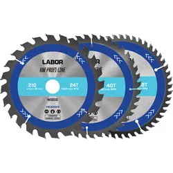 Snelle Levering Labor HM cirkelzaagblad hout 210x30x2,4mm - 24,40,48T