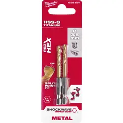 Shop Nu Milwaukee metaalboor HSS-G Tin Red Hex shockwave 3,5mm *