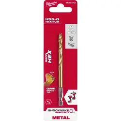 Must-Have Milwaukee metaalboor HSS-G Tin Red Hex shockwave 5,5mm *