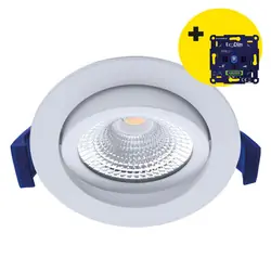 Nu Kopen Eco-Dim LED inbouwspot kantelbaar 5W Mat wit 2700K