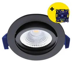 Koop Online Eco-Dim LED inbouwspot kantelbaar 5W Mat zwart 2700K