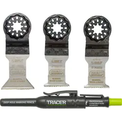 SMART Starlock zaagbladenset Bi-metaal + gratis diepmarkeringspotlood 4-delig Exclusieve Aanbieding