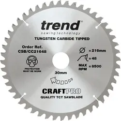 Trend Crosscut cirkelzaagblad 216x30x2,6mm 48T Direct Beschikbaar