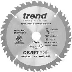 Hoge Kwaliteit Trend cirkelzaagblad 160x20x2,2mm 36T
