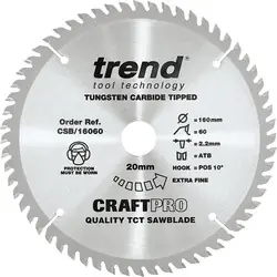 Superprijs Trend cirkelzaagblad 160x20x2,2mm 60T