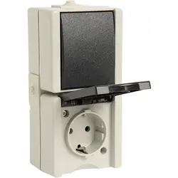 Combinatie WCD/wissel RA opbouw spatwaterdicht Mat antraciet/wit IP44 verticaal Alleen Vandaag