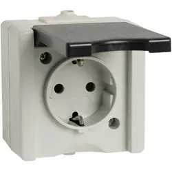 Wandcontactdoos RA opbouw spatwaterdicht Mat antraciet/wit IP44 Korting