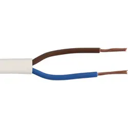 Huishoudsnoer rond H03VV-F 20m 2x0,75mm² wit Hoge Kwaliteit