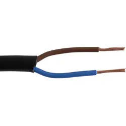 Rechtstreeks Van De Fabrikant Huishoudsnoer rond H03VV-F 20m 2x0,75mm² zwart