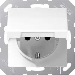 Nieuw Jung AS500 wandcontactdoos RA m/deksel inbouw Glanzend wit