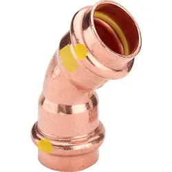 Uitverkoop Viega Profipress 2626 gas koper pers bocht 45° 22mm