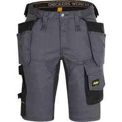 Snickers AllroundWork stretch werkshort met holsterzakken slim fit 6141 48 grijs Gereduceerde Prijs