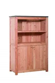 Gratis Retour Buitenkeuken dubbel 168 Excellent, 168x109x56cm (HxBxD) met 3 schappen en deuren, onbehandeld.