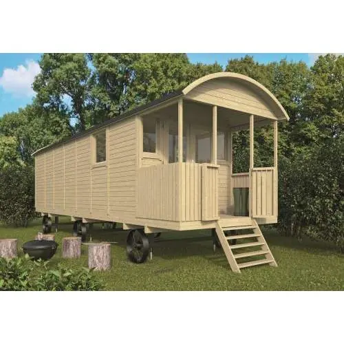 Speciale Aanbieding Circuswagen Jimmy met veranda 240 x 720 + 120 cm