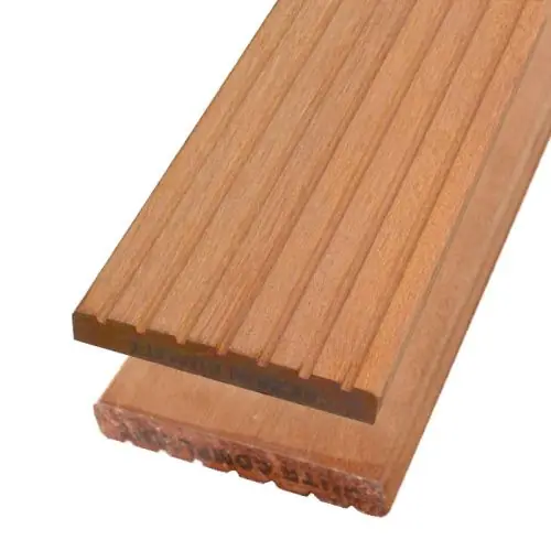 Vlonderplank hardhout bankirai aanbieding 2,5 x 14,5 x 430 cm groef/glad Superprijs
