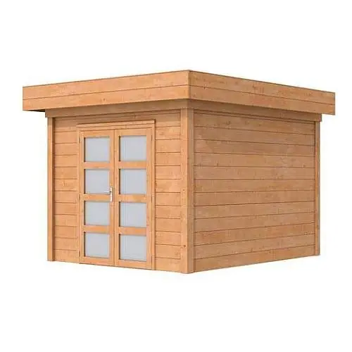 Weekendaanbieding Blokhut Topvision Roek douglas geschaafd 298 x 298 cm