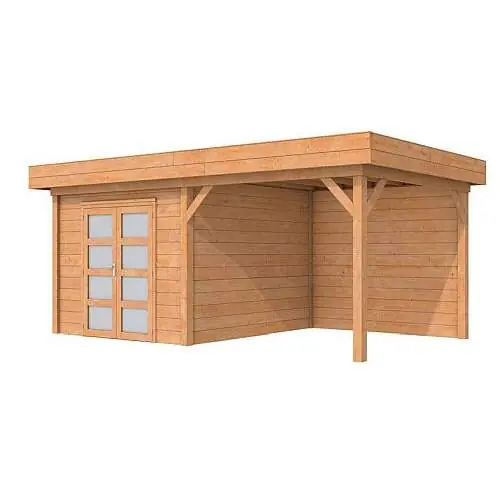 Blokhut Topvision Roek douglas geschaafd 298 + 300 x 298 cm Koop Vandaag
