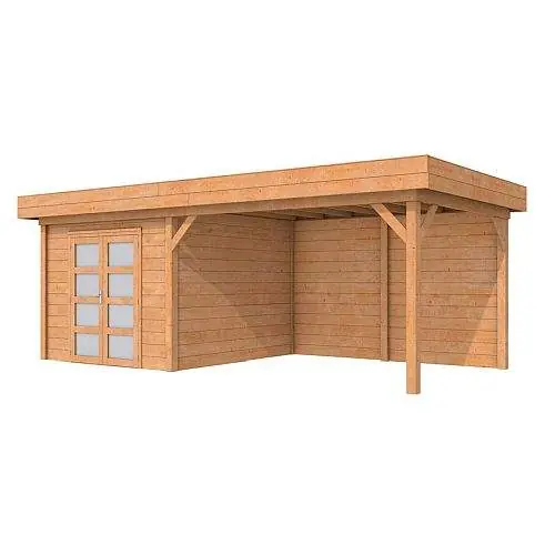 Blokhut Topvision Roek douglas geschaafd 298 + 400 x 298 cm geïmpregneerd Superprijs