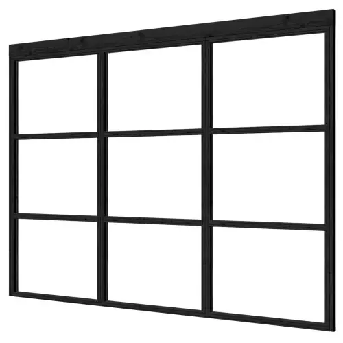 Superprijs Complete steellook glaswand 135 x 224 cm zwart