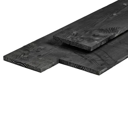 Voordeelprijs Kantplank douglas ongeschaafd zwart geïmpregneerd 2,2 x 20 x 500 cm