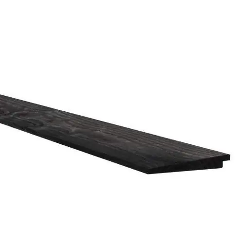Seizoensaanbieding Douglas zweeds rabat 1 zijde geschaafd 1 zijde fijnbezaagd 1,1-2,7 x 19,5 x 500 cm zwart gedompeld
