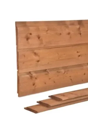 Aanbieding Channelsiding gevelbekleding vuren bruin geïmpregneerd 1,9 x 14,5 x 270 cm