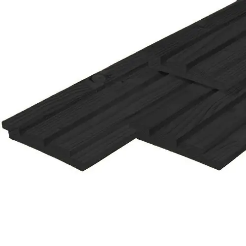 Finale Uitverkoop Gevelbekleding triple profiel douglas zwart gespoten 1,9 x 13 x 300 cm