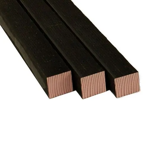 Lage Kosten Douglas geschaafde paal 4,5 x 4,5 x 300 cm zwart gespoten