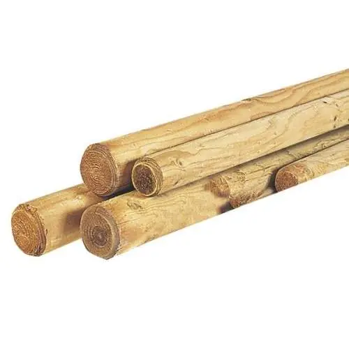 Beperkt Aanbod Grenen ronde paal cilindrisch gefreesd 1-zijde gepunt 1-zijde gekroond Ø 6 x 200 cm groen geïmpregneerd