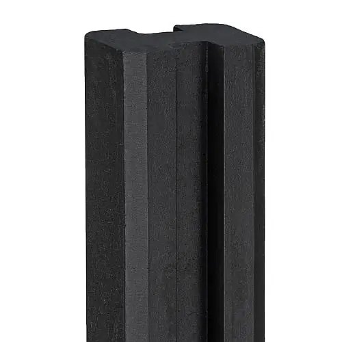 Betonsleufpaal Reest antraciet gecoat 11,5 x 11,5 x 244 cm met kabeldoorvoer Nieuw