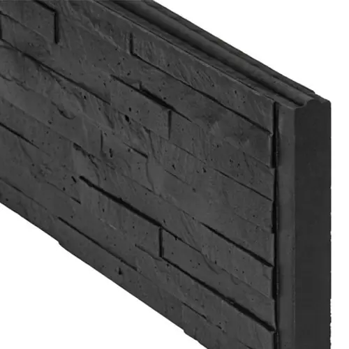 Beton onderplaat antraciet gecoat leisteenmotief smal 4,8 x 26 x 184 cm Hete Deal