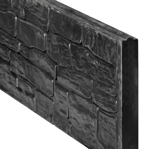 Uitverkoop Beton onderplaat antraciet gecoat nostalgiemotief breed 4,8 x 36 x 184 cm
