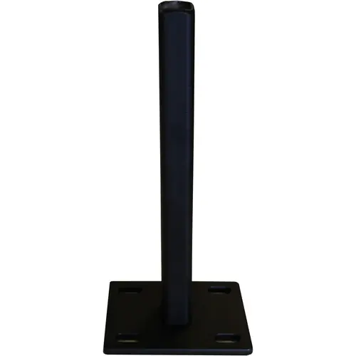 Flitsaanbieding Stalen voetplaat met structuur poedercoating zwart RAL9005 t.b.v. H-gleufpaal 12 x 15 x 33 cm