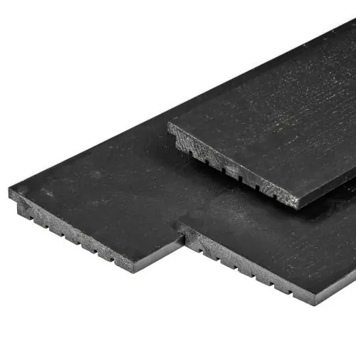Actieprijs RESTPARTIJ IJsselrabat excellent vuren zwart gespoten 1,4-2,8 x 19,5 x 150 cm