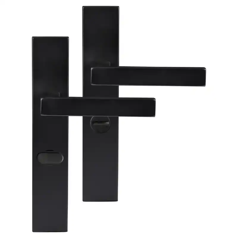 Shop Nu Differnz Tilburg deurkruk op schild rechthoekig 225x41x10mm WC63/8 mm Zwart