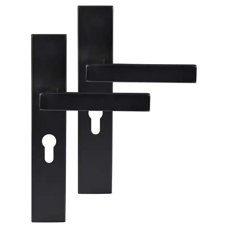 Differnz Tilburg deurkruk op schild rechthoekig 225x41x10mm PC55 mm Zwart Fabrieksprijs