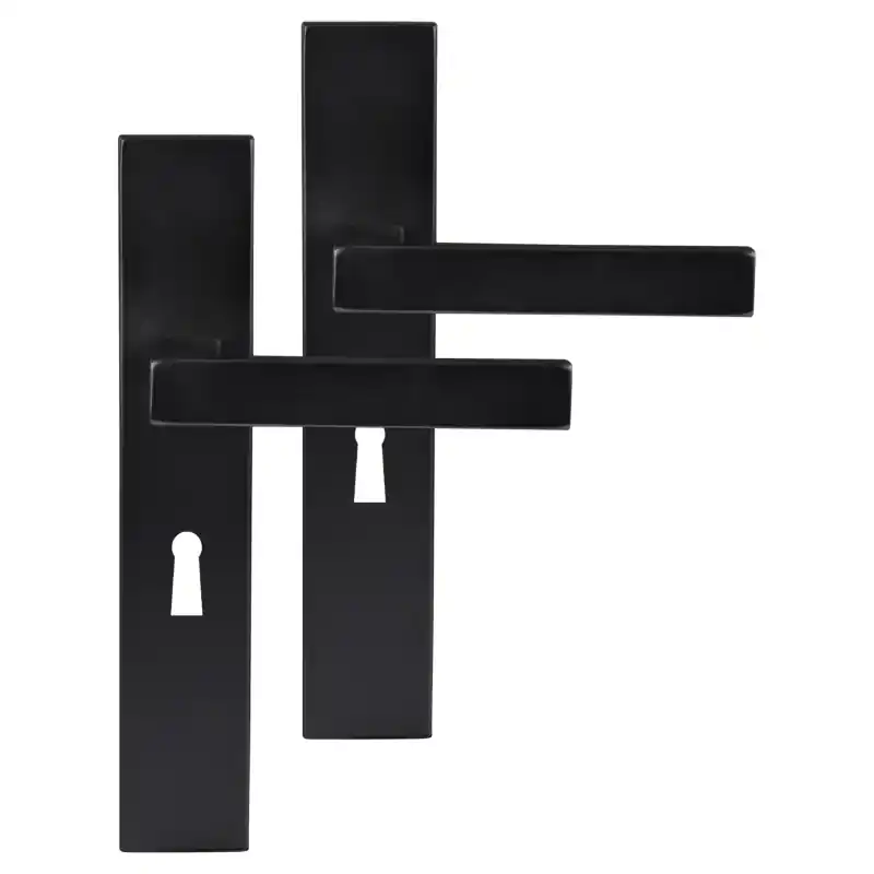 Lage Prijs Differnz Tilburg deurkruk op schild afgerond 225x41x10mm BB56 mm Zwart