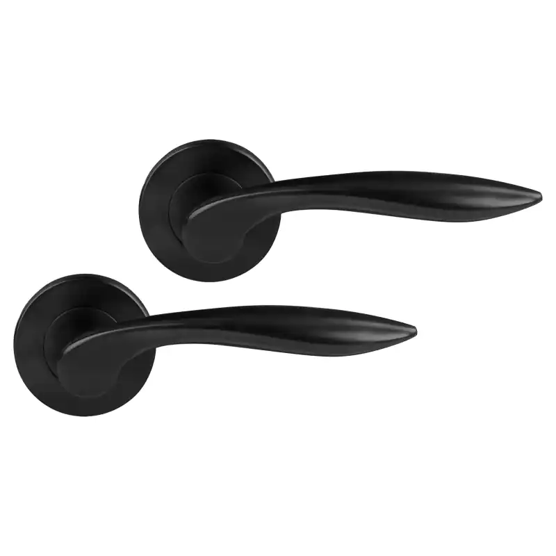 Differnz Groningen deurkruk op rozet rond 53x10mm Zwart Beste Prijs