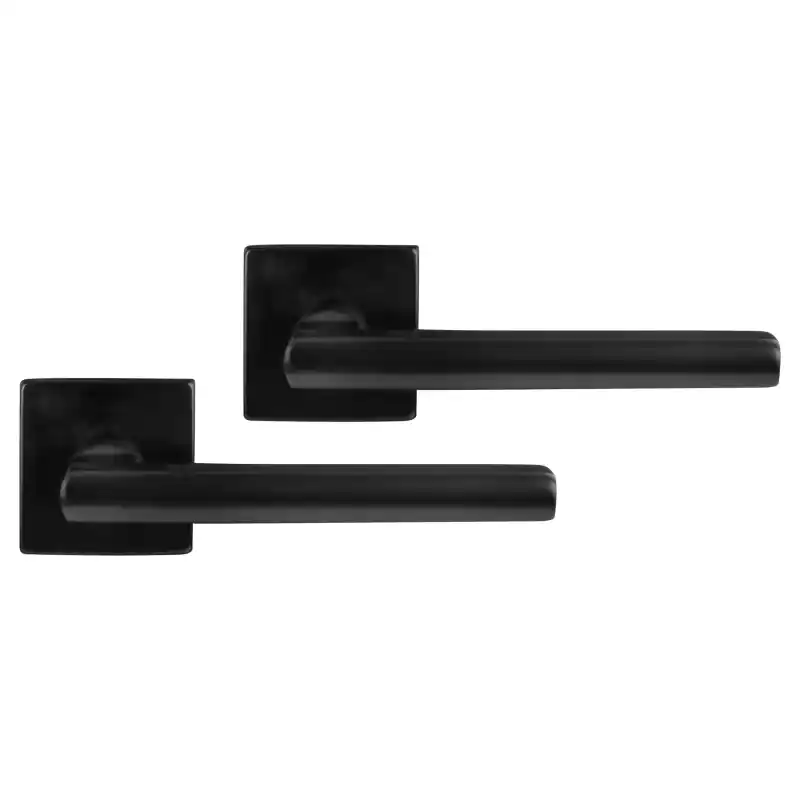 Korting Differnz Den Haag deurkruk op rozet vierkant 52x10mm Zwart