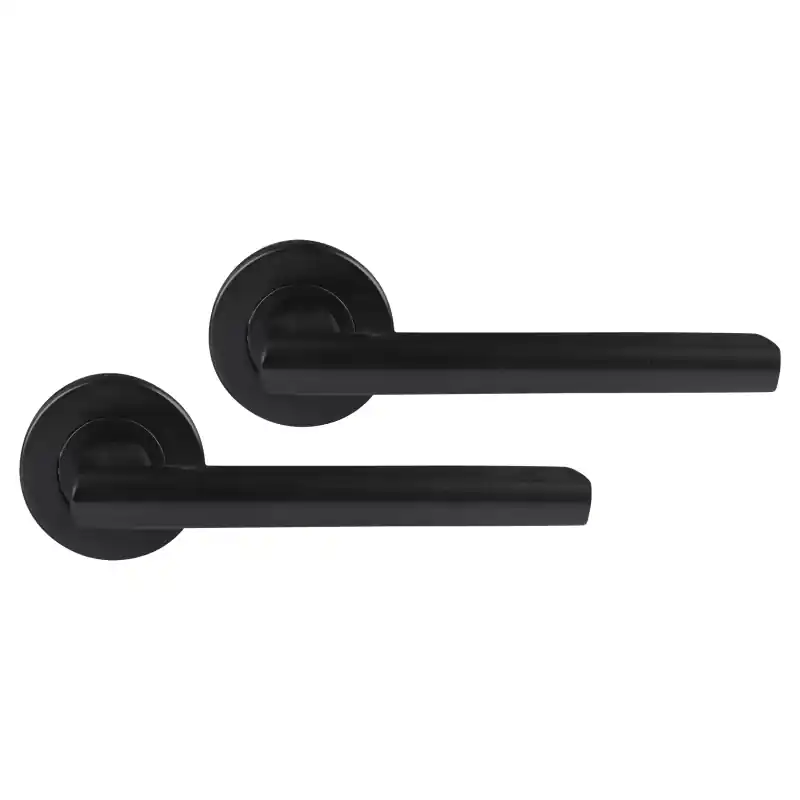 Koop Online Differnz Den Haag deurkruk op rozet rond 53x10mm Zwart