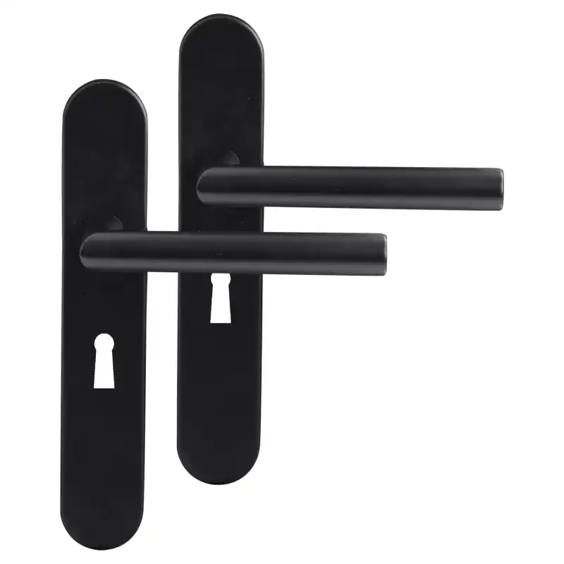 Differnz Amsterdam deurkruk op schild afgerond 225x41x10mm BB 56 mm Zwart Aanbieding