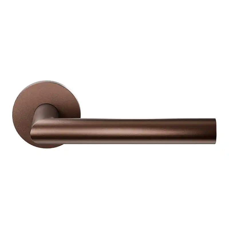Koop Online Deurkruk op rozet L-haaks model 19mm Bronze blend