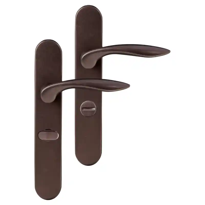 Differnz Groningen deurkruk op schild afgerond 225x41x10mm WC63/8 mm Brons Beste Prijs
