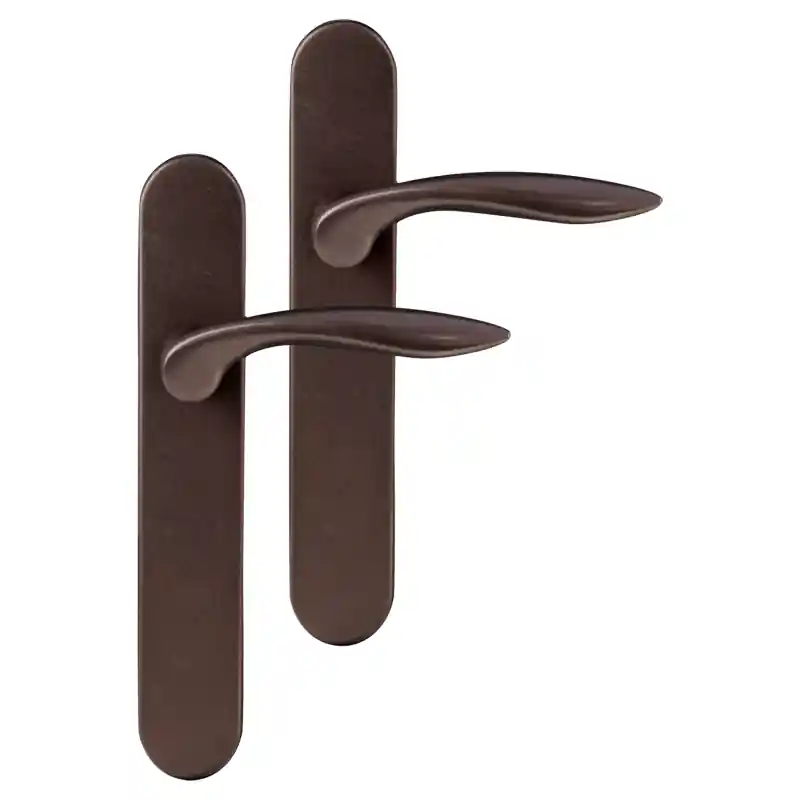 Differnz Groningen deurkruk op schild afgerond 225x41x10mm blind Brons Betaalbaar