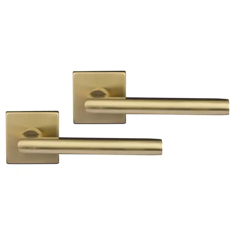 Snelle Levering Differnz Den Haag deurkruk op rozet vierkant 52x10mm Goud