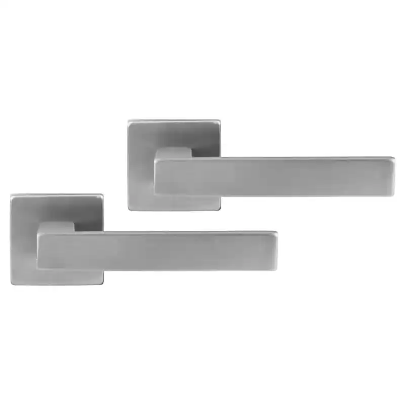 Tijdelijk Beschikbaar Differnz Tilburg deurkruk op rozet vierkant 52x10mm Mat Chroom