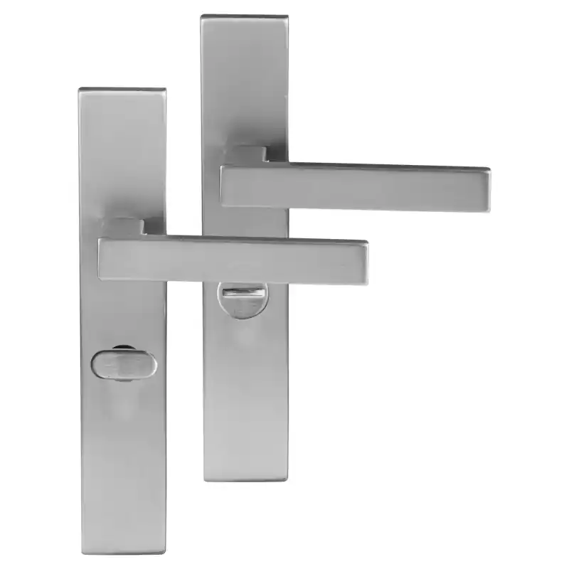 Dagaanbieding Differnz Tilburg deurkruk op schild rechthoekig 225x41x10mm WC63/8 mm mat chroom