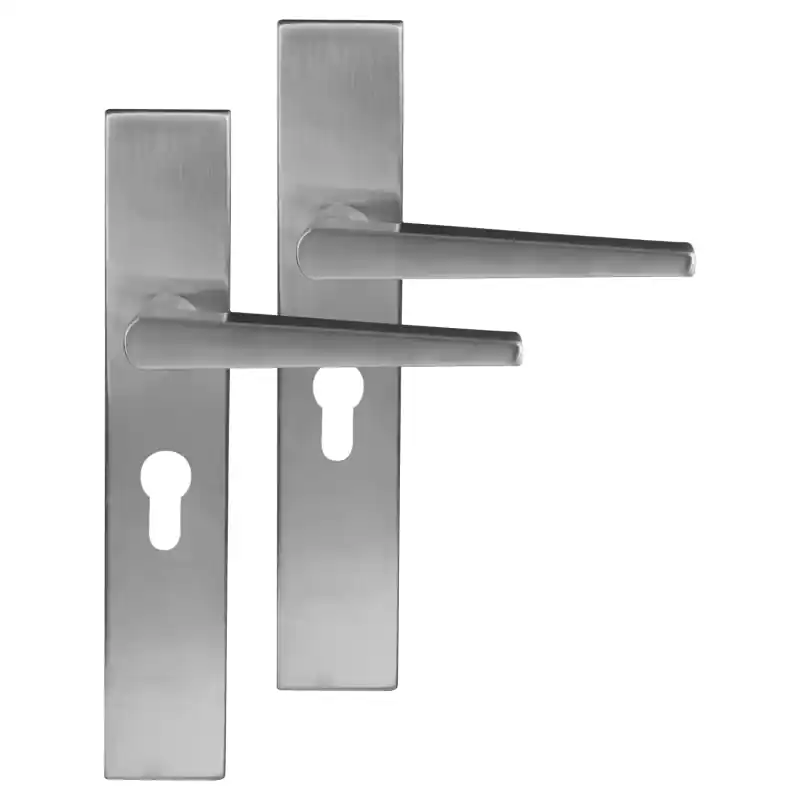 Differnz Rotterdam deurkruk op schild afgerond 225x41x10mm PC55 mm mat chroom Finale Uitverkoop