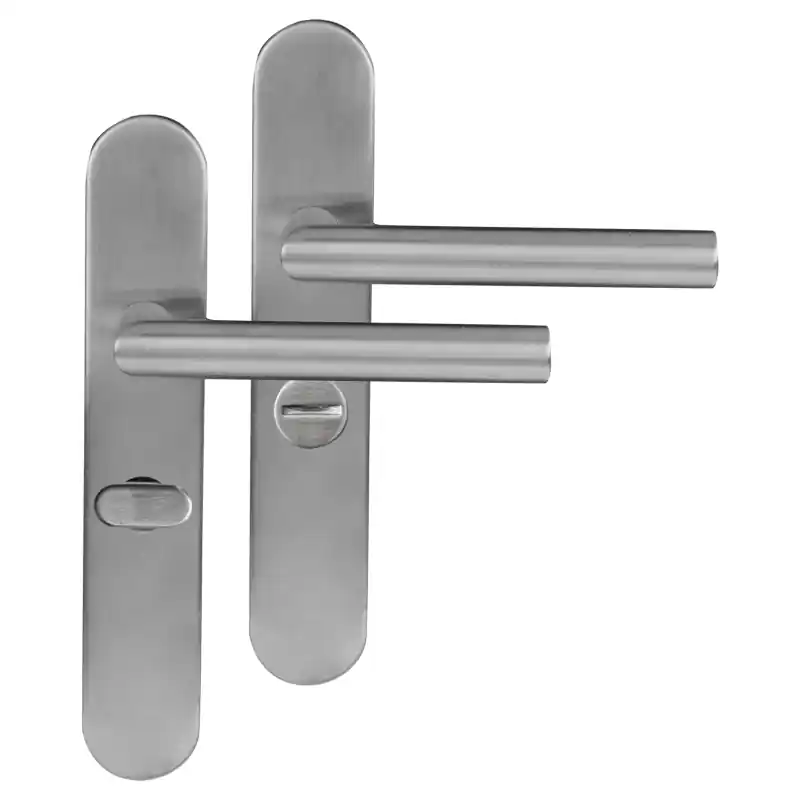 Differnz Amsterdam deurkruk op schild afgerond 225x41x10mm WC63/8 Mat Chroom Merkproduct